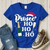 Prosec Ho Ho Ho Funny Presecco Christmas Vacation Meaningful Gift Women's T-Shirt thumb 3