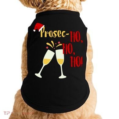 Prosec Ho Ho Ho Funny Wine Lover Christmas Celebration Doggie Tank