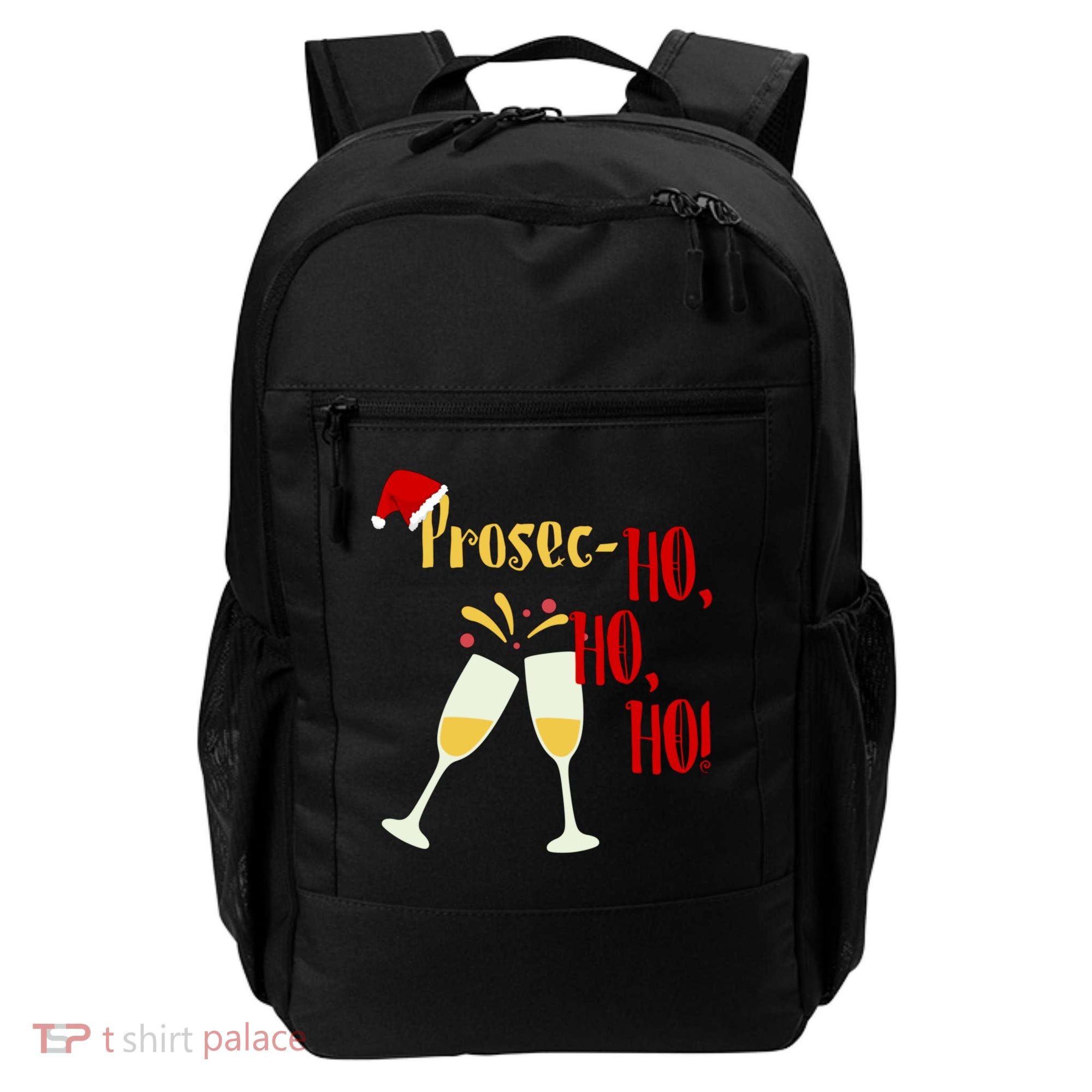 Prosec Ho Ho Ho Funny Wine Lover Christmas Celebration Backpack