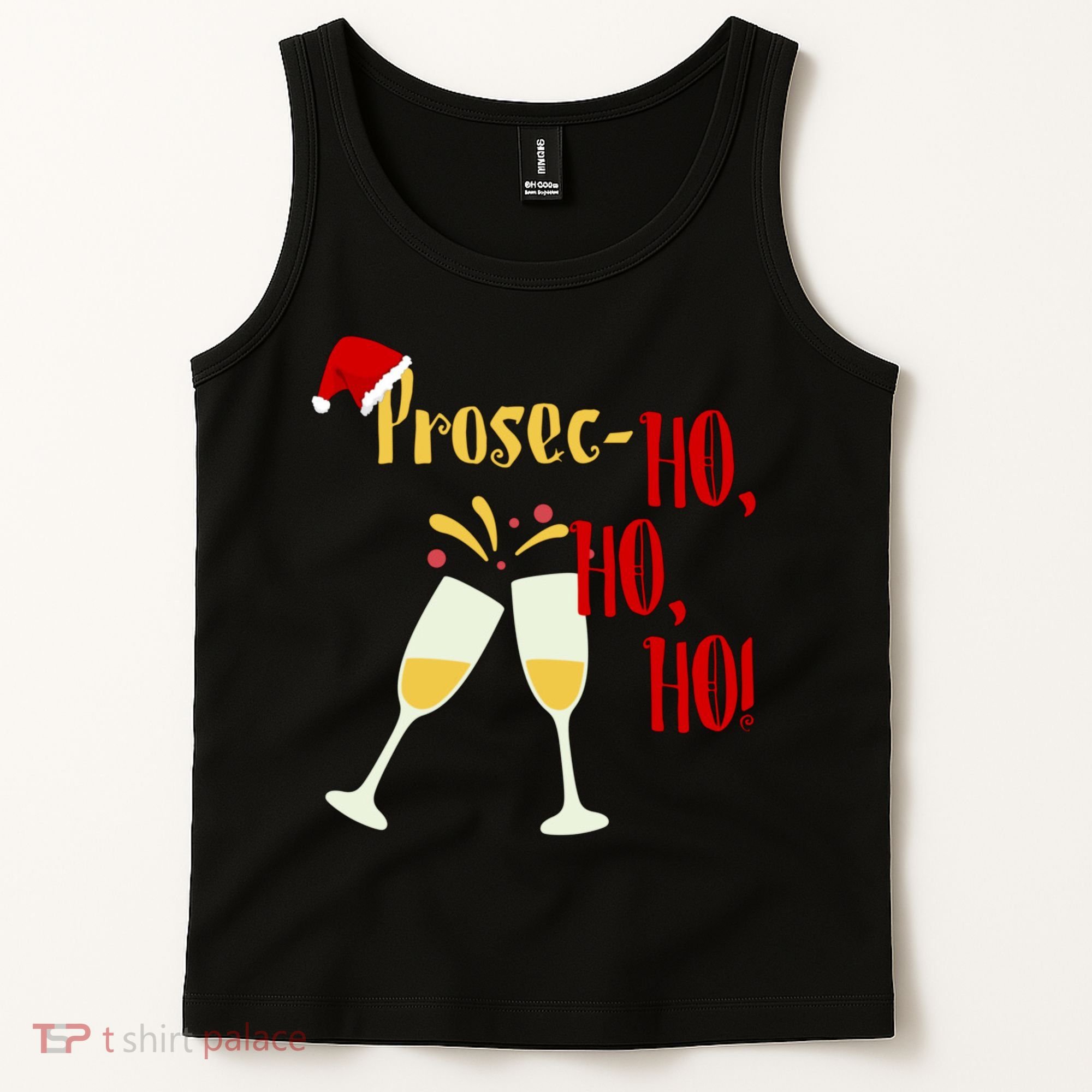 Prosec Ho Ho Ho Funny Wine Lover Christmas Celebration Tank Top