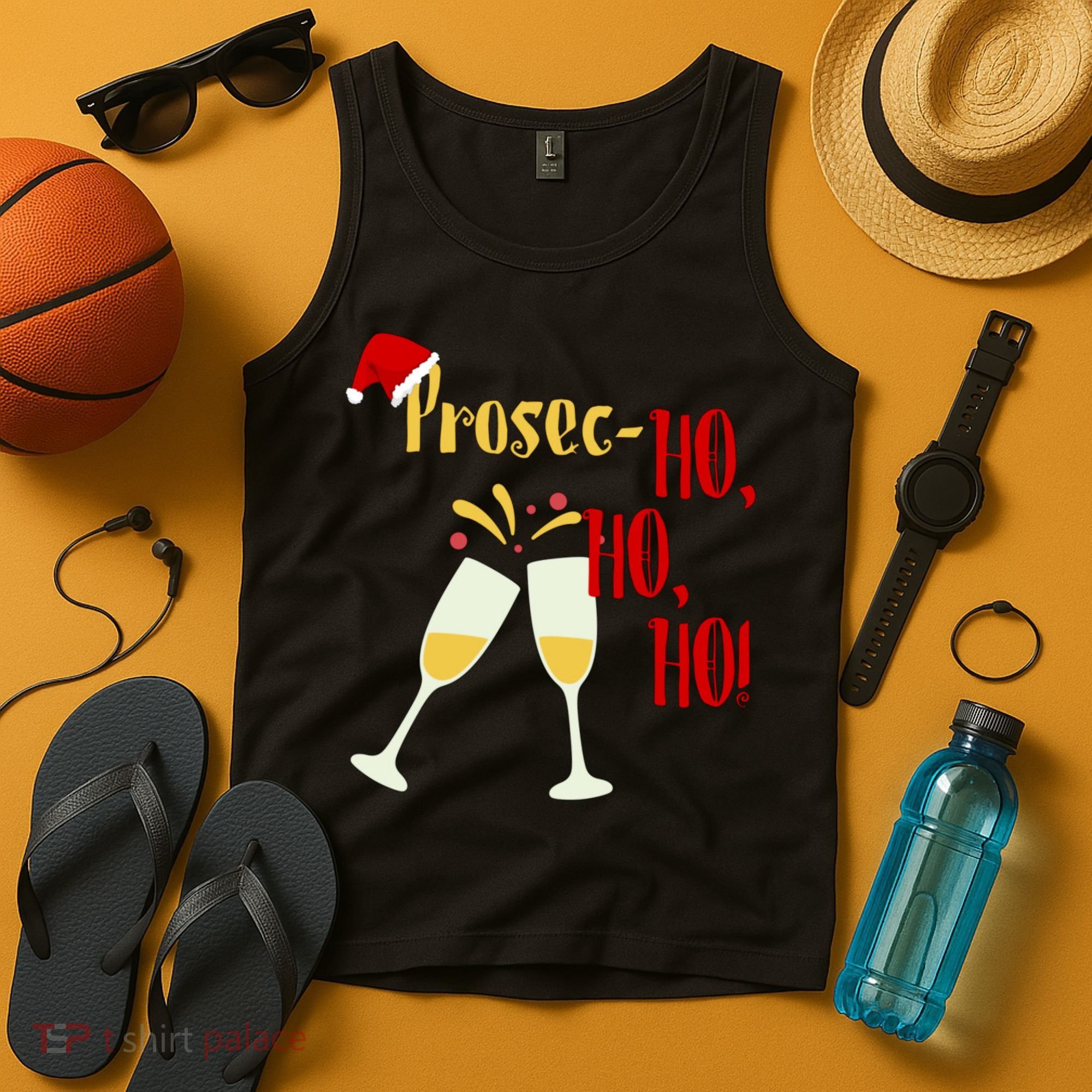 Prosec Ho Ho Ho Funny Wine Lover Christmas Celebration Tank Top