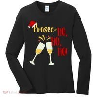 Prosec Ho Ho Ho Funny Wine Lover Christmas Celebration Women's Long Sleeve Shirt thumb 0