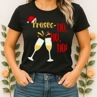 Prosec Ho Ho Ho Funny Wine Lover Christmas Celebration Women's T-Shirt thumb 2