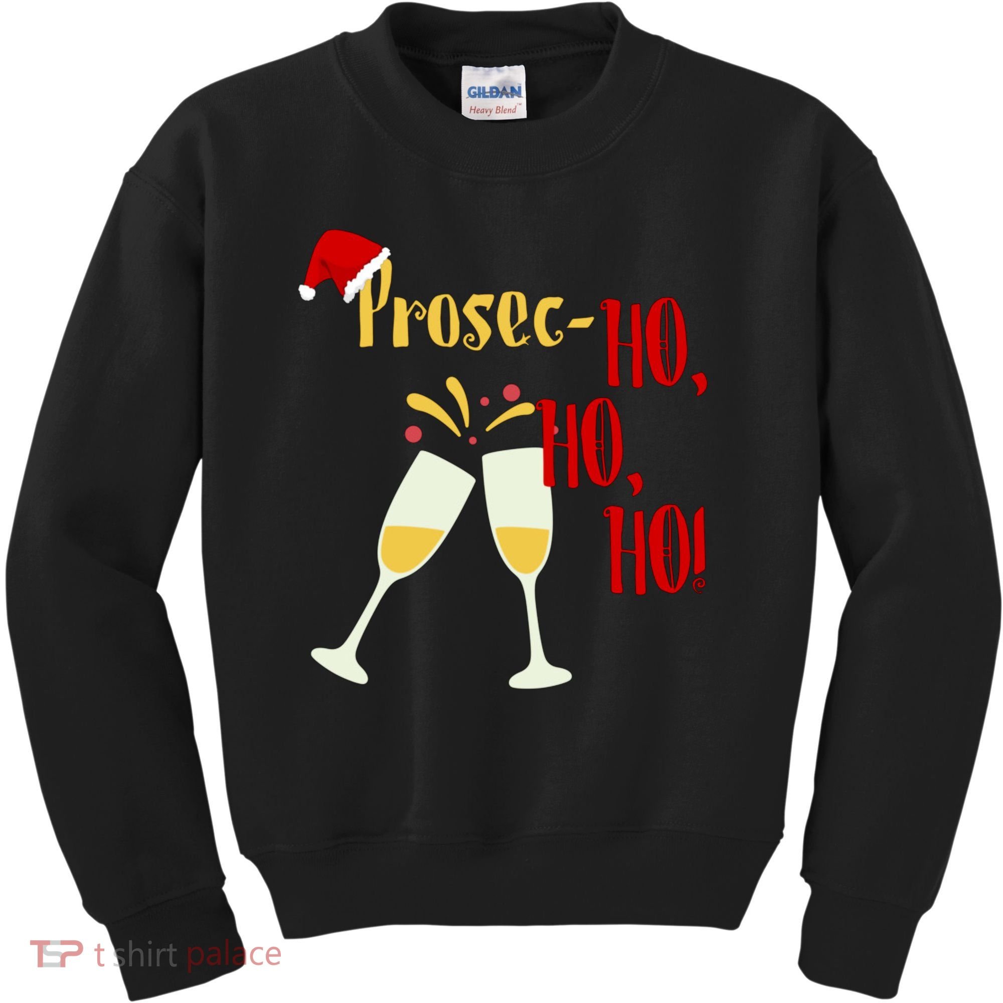 Prosec Ho Ho Ho Funny Wine Lover Christmas Celebration Kids Sweatshirt