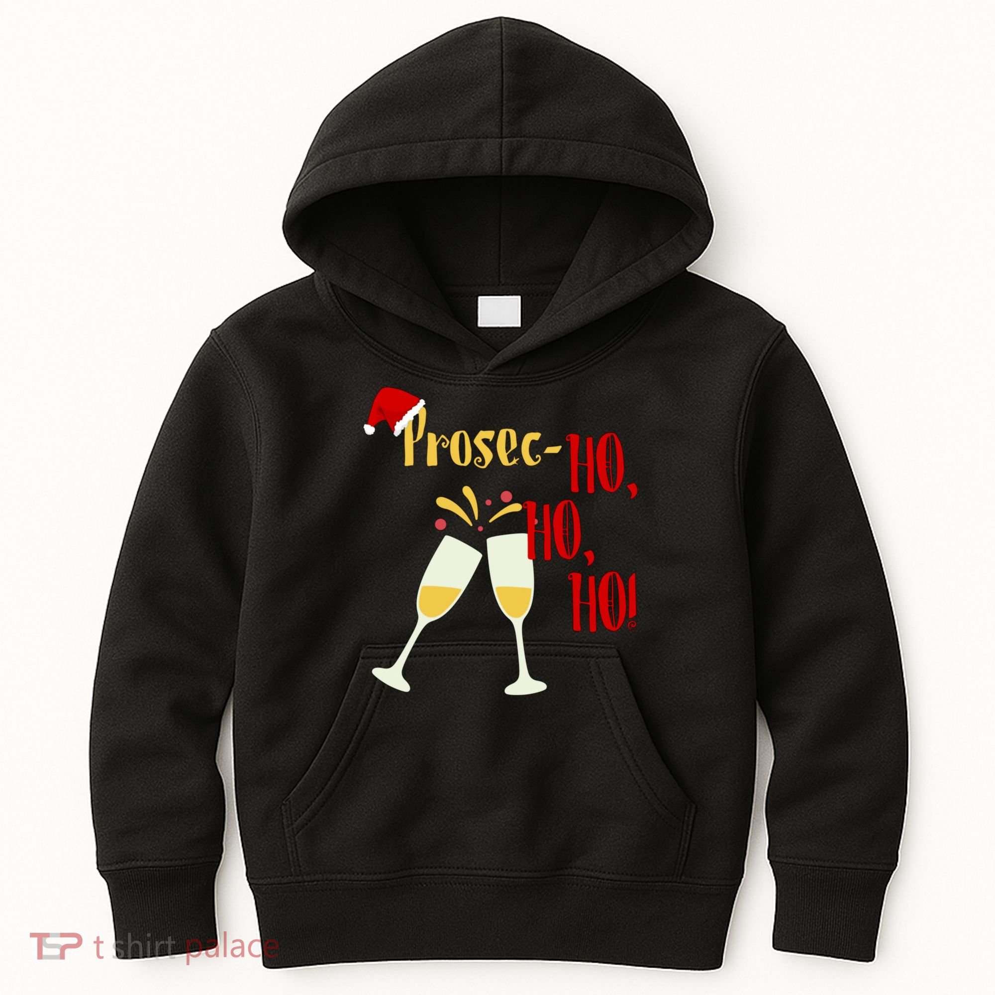 Prosec Ho Ho Ho Funny Wine Lover Christmas Celebration Kids Hoodie