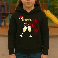 Prosec Ho Ho Ho Funny Wine Lover Christmas Celebration Kids Hoodie thumb 3