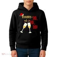 Prosec Ho Ho Ho Funny Wine Lover Christmas Celebration Kids Hoodie thumb 4