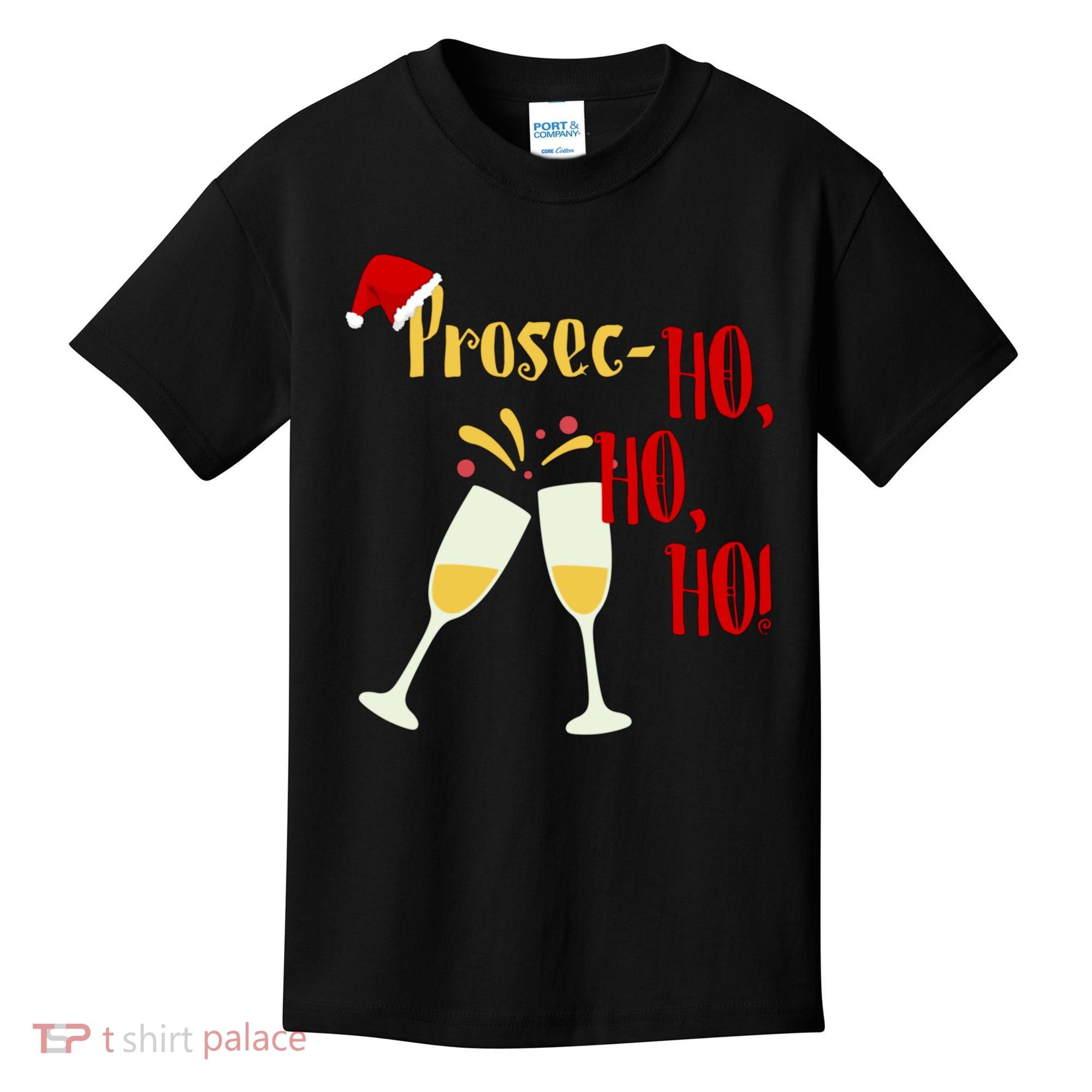 Prosec Ho Ho Ho Funny Wine Lover Christmas Celebration Kids T-Shirt