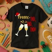 Prosec Ho Ho Ho Funny Wine Lover Christmas Celebration Kids T-Shirt thumb 3