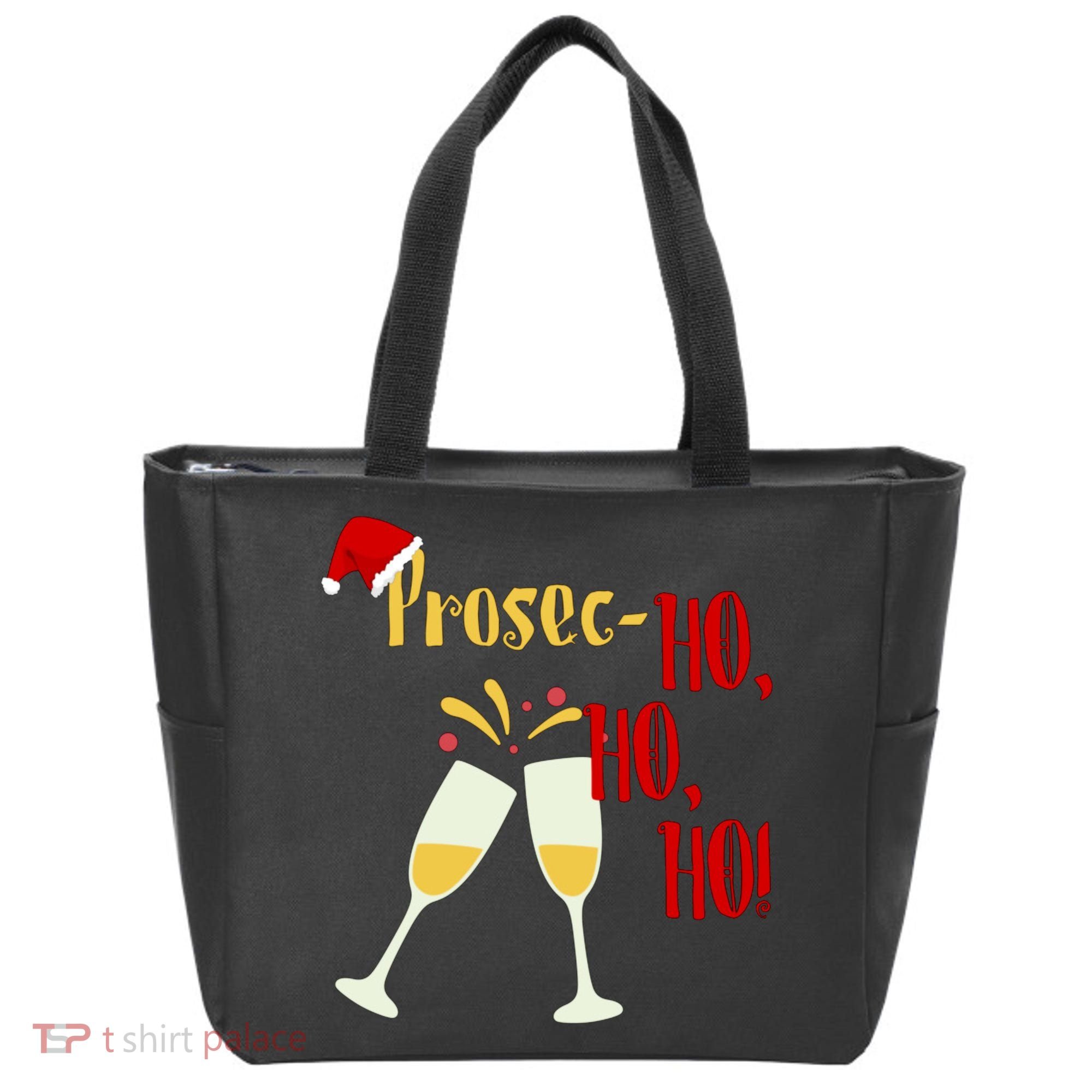 Prosec Ho Ho Ho Funny Wine Lover Christmas Celebration Tote Bag