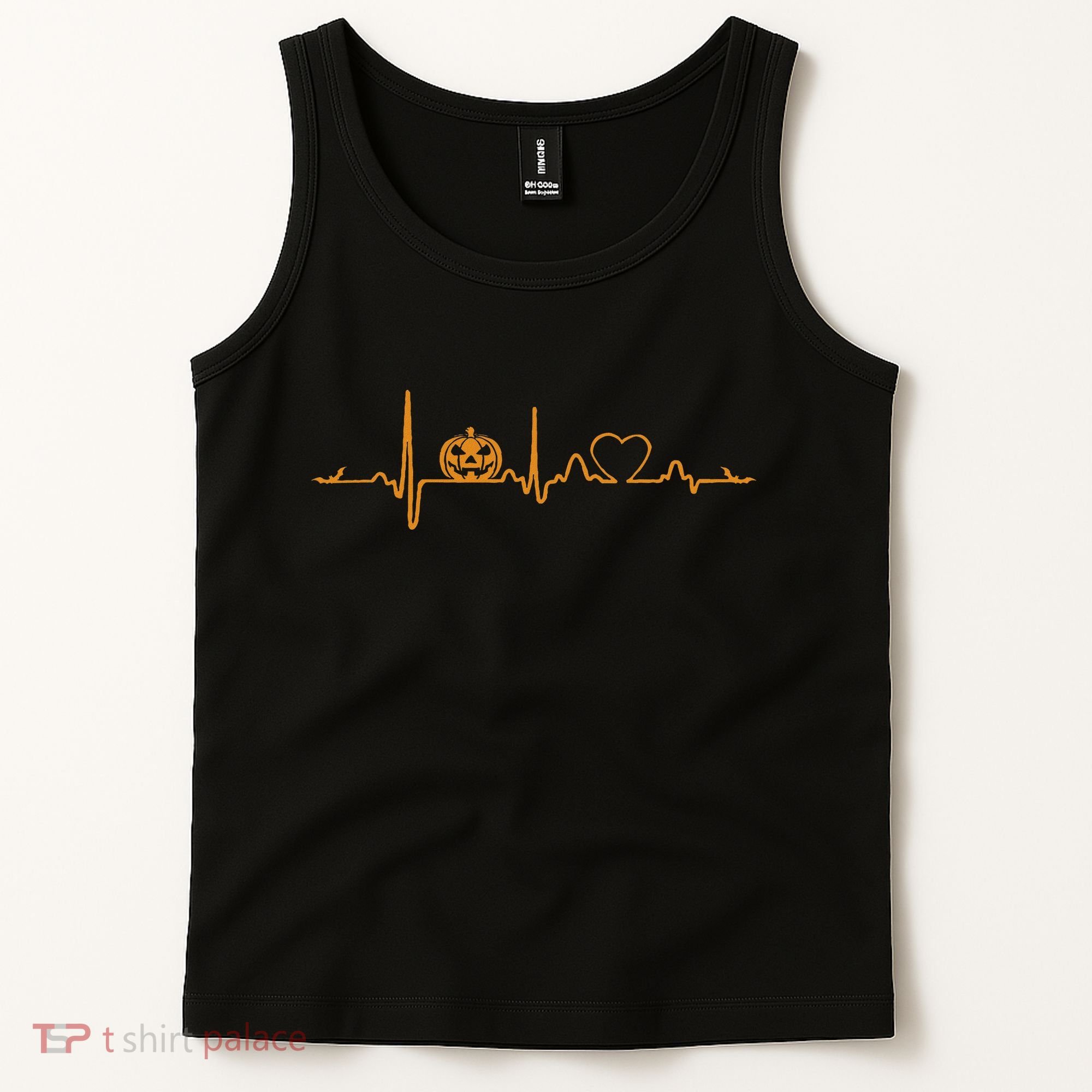 Pumpkin Heartbeat Halloween Tank Top