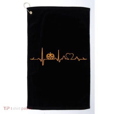 Pumpkin Heartbeat Halloween Golf Towel