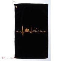 Pumpkin Heartbeat Halloween Golf Towel thumb 0