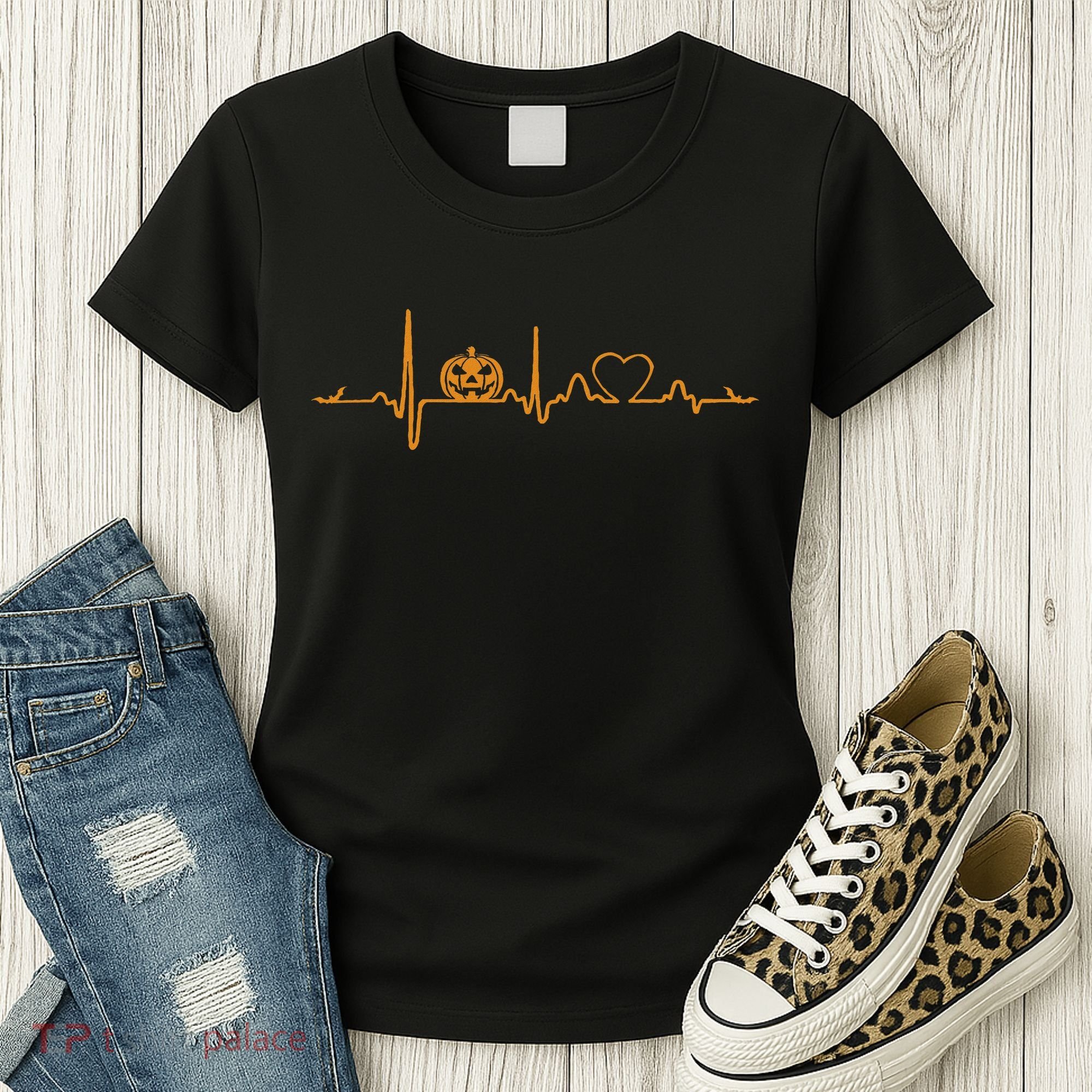 Pumpkin Heartbeat Halloween Women's T-Shirt