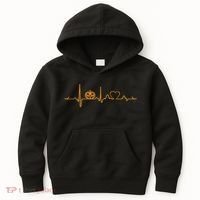 Pumpkin Heartbeat Halloween Kids Hoodie thumb 0