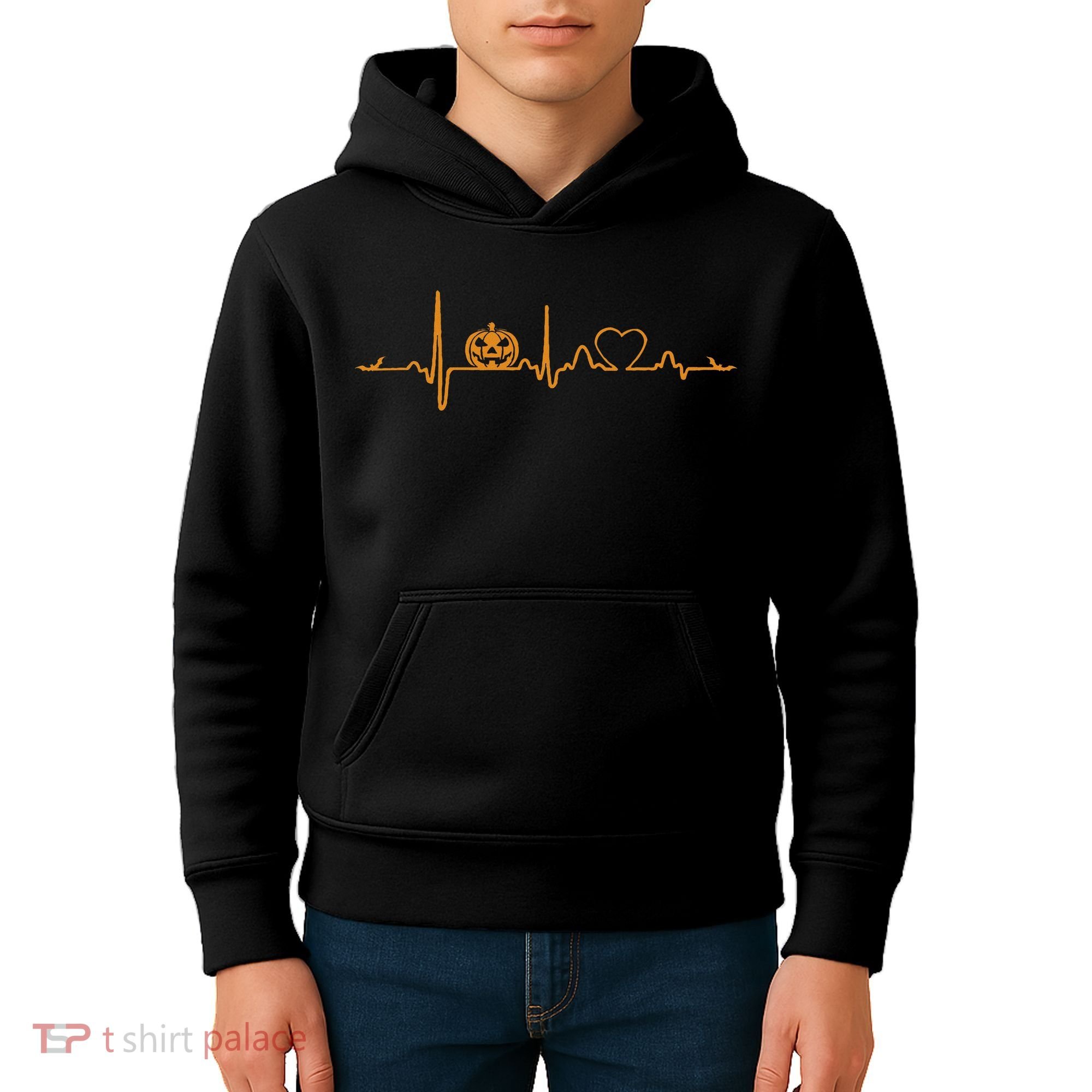Pumpkin Heartbeat Halloween Kids Hoodie