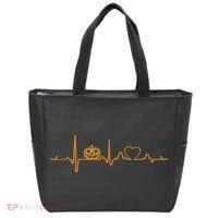 Pumpkin Heartbeat Halloween Tote Bag thumb 0