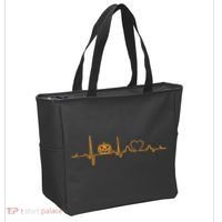 Pumpkin Heartbeat Halloween Tote Bag thumb 2