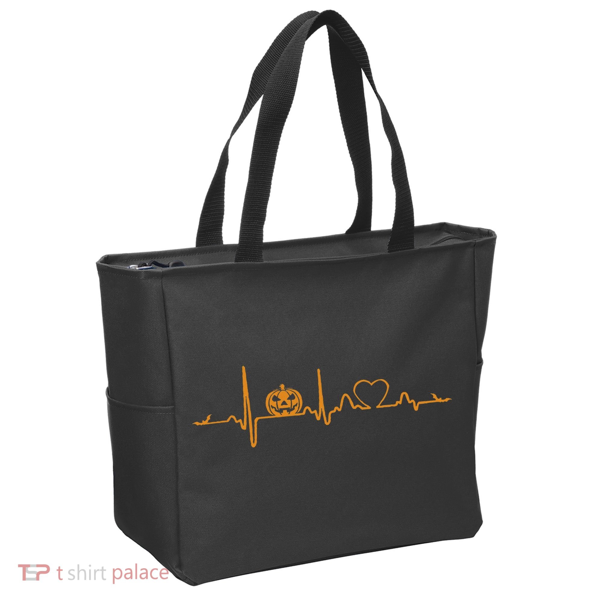 Pumpkin Heartbeat Halloween Tote Bag