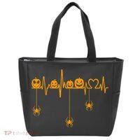 Pumpkin Heartbeat Halloween Lovers Nurse Pumpkin Heartbeat Tote Bag thumb 0
