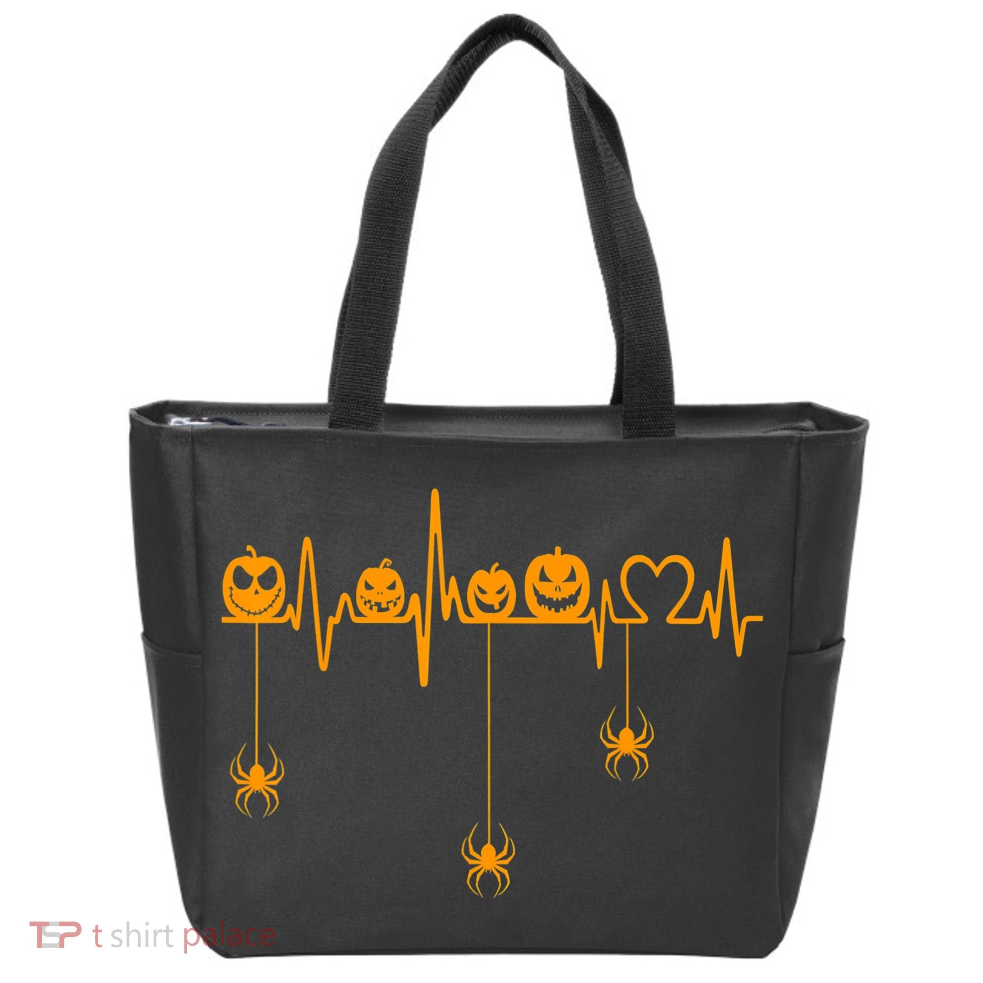 Pumpkin Heartbeat Halloween Lovers Nurse Pumpkin Heartbeat Tote Bag