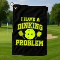 Pickleball Humor I Have A Dinking Problem Funny Golf Towel thumb 1