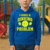 Pickleball Humor I Have A Dinking Problem Funny Kids Hoodie thumb 2