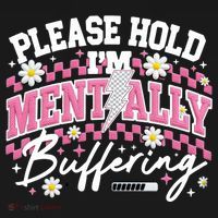Please Hold I'm Mentally Buffering Funny Mental Health Backpack thumb 2