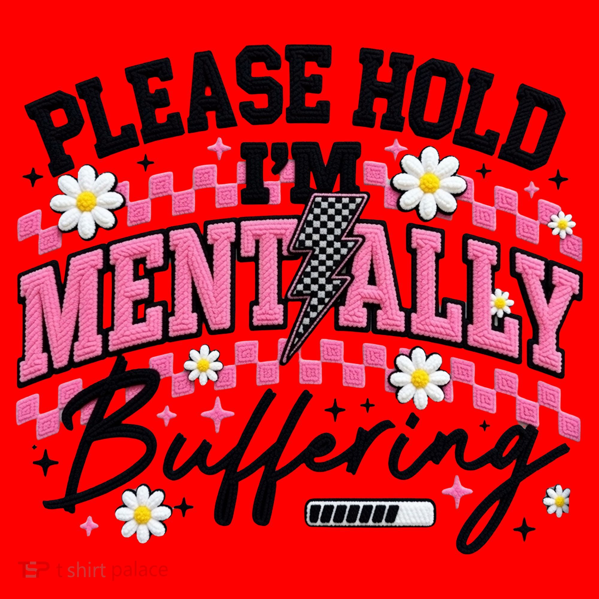 Please Hold I'm Mentally Buffering Funny Mental Health Santa Hat
