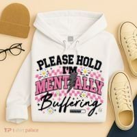 Please Hold I'm Mentally Buffering Funny Mental Health Hoodie thumb 4