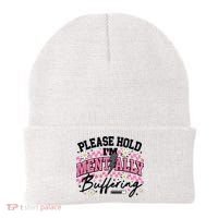 Please Hold I'm Mentally Buffering Funny Mental Health Beanie thumb 0