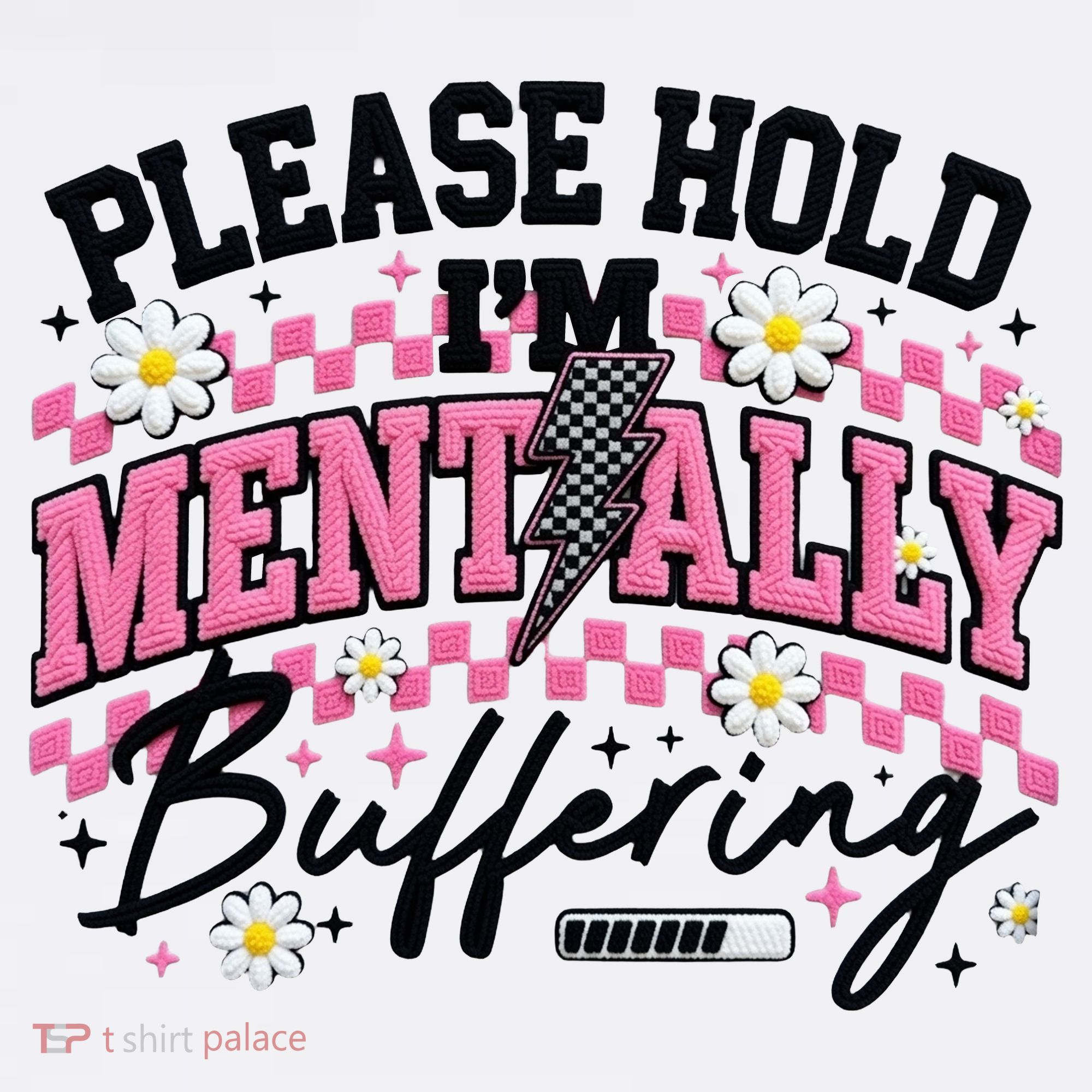 Please Hold I'm Mentally Buffering Funny Mental Health Baby Bodysuit