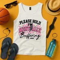 Please Hold I'm Mentally Buffering Funny Mental Health Tank Top thumb 4