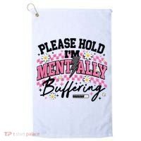 Please Hold I'm Mentally Buffering Funny Mental Health Golf Towel thumb 0