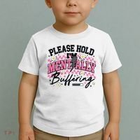 Please Hold I'm Mentally Buffering Funny Mental Health Toddler T-Shirt thumb 2
