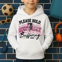 Please Hold I'm Mentally Buffering Funny Mental Health Kids Hoodie thumb 2