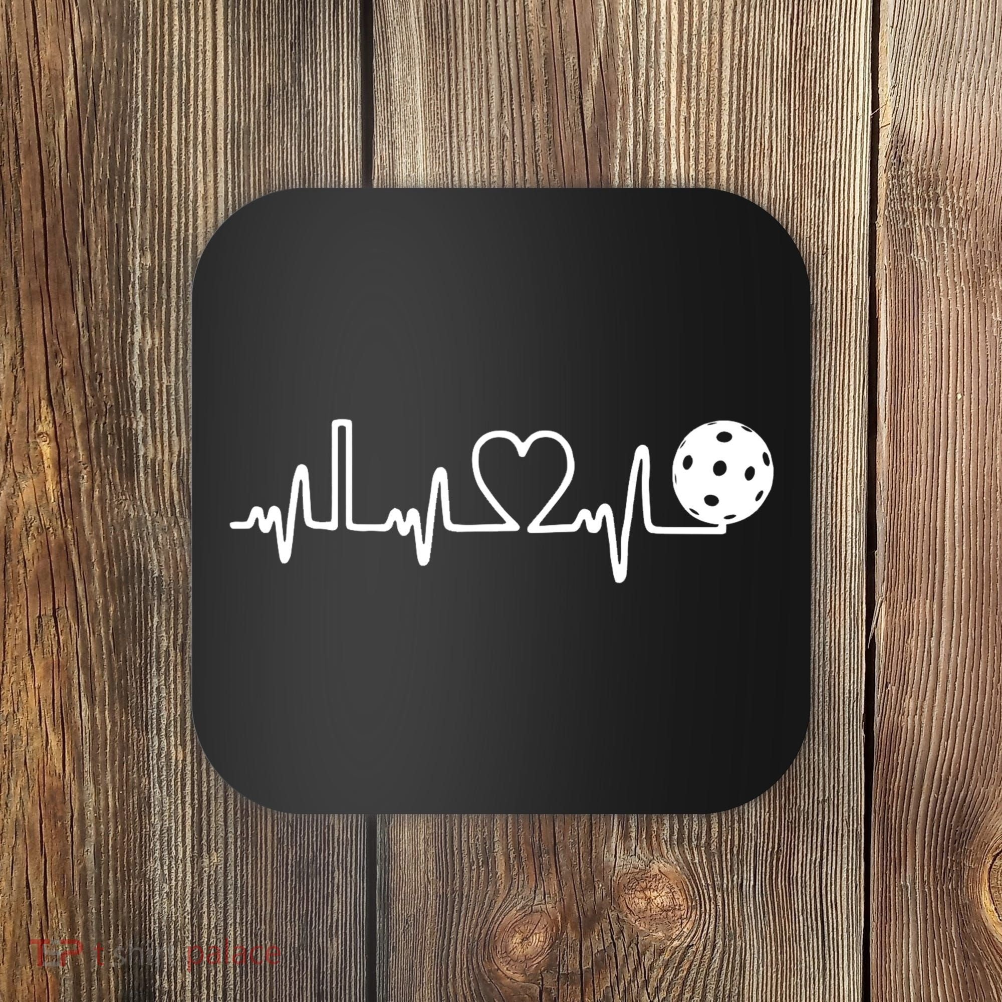 Pickleball Heartbeat! I Love Pickleball TShirt Coaster