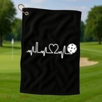 Pickleball Heartbeat! I Love Pickleball TShirt Golf Towel thumb 1