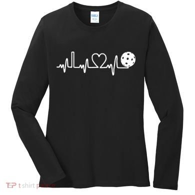 Pickleball Heartbeat! I Love Pickleball TShirt Women's Long Sleeve Shirt