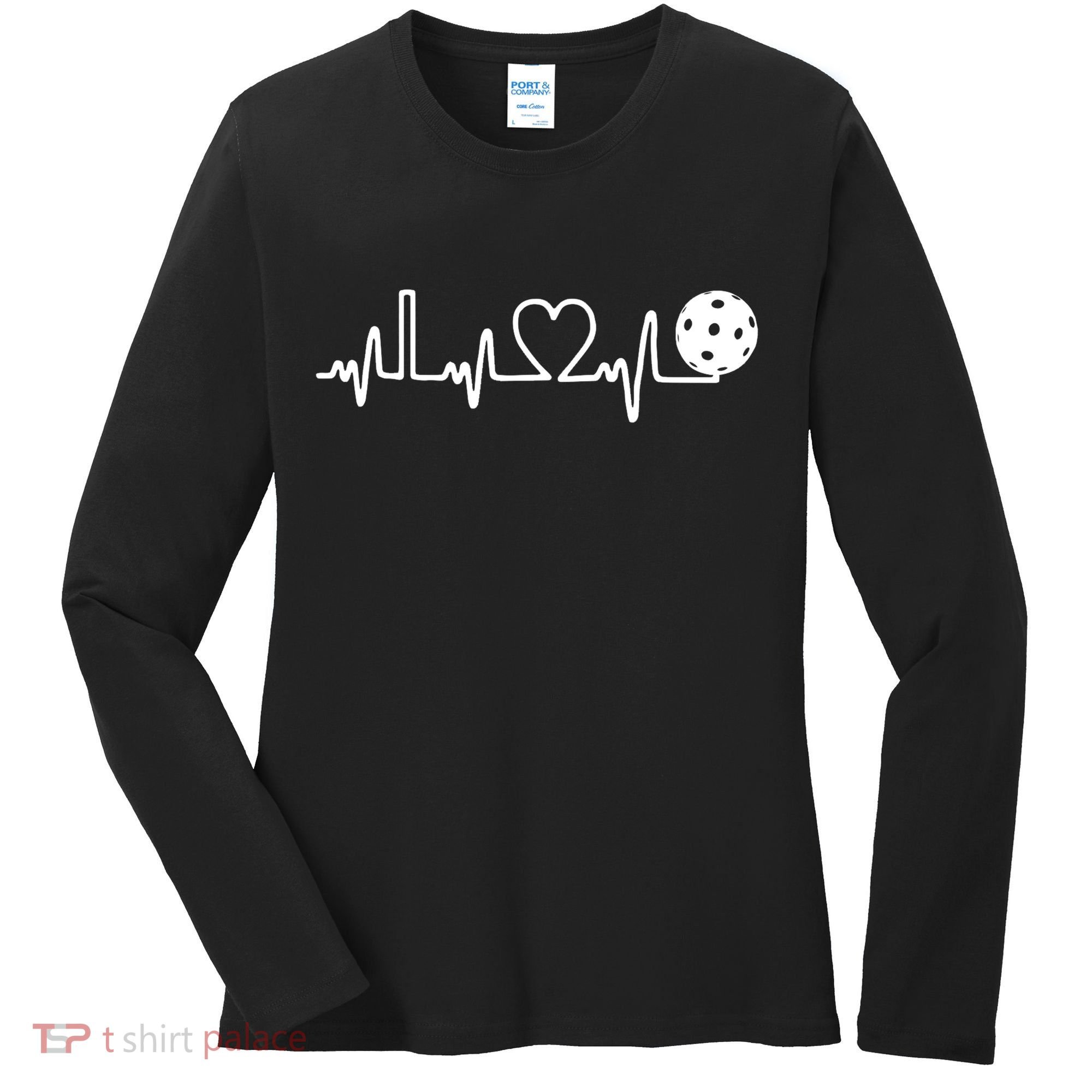 Pickleball Heartbeat! I Love Pickleball TShirt Women's Long Sleeve Shirt