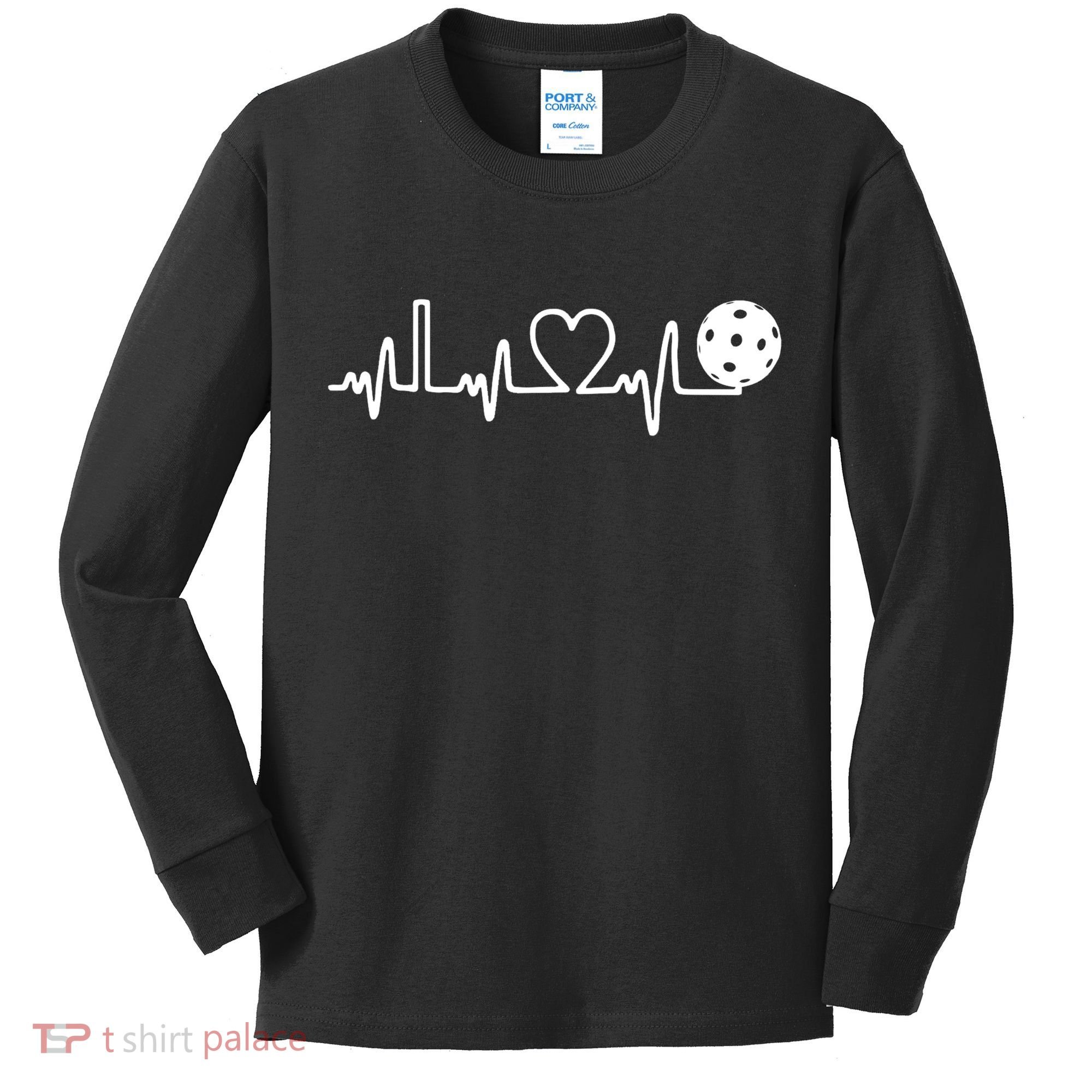 Pickleball Heartbeat! I Love Pickleball TShirt Kids Long Sleeve Shirt