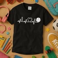 Pickleball Heartbeat! I Love Pickleball TShirt Kids T-Shirt thumb 3