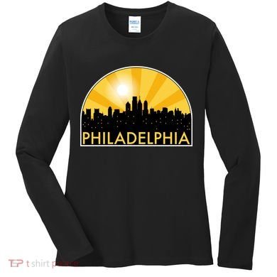 Philadelphia Skyline Burst Women's Long Sleeve Shirt