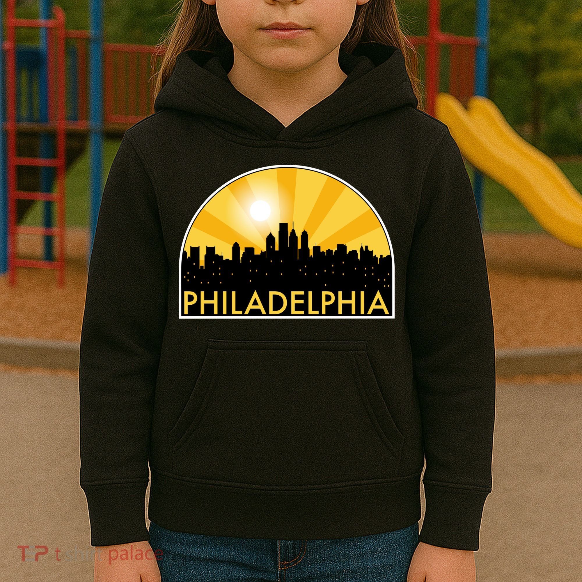Philadelphia Skyline Burst Kids Hoodie