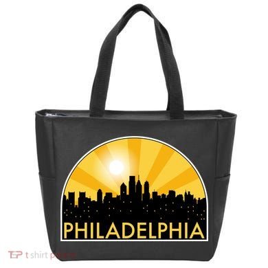 Philadelphia Skyline Burst Tote Bag