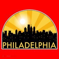 Philadelphia Skyline Burst Santa Hat thumb 1