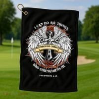 Philippians 4 13 I Can Do All Things Strengthens Me Golf Towel thumb 1