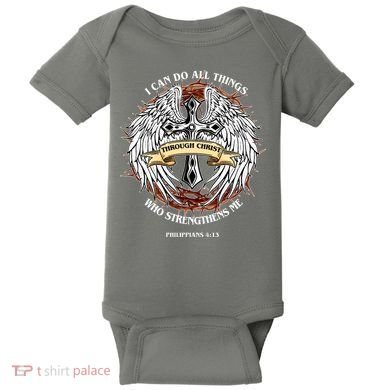 Philippians 4 13 I Can Do All Things Strengthens Me Baby Bodysuit