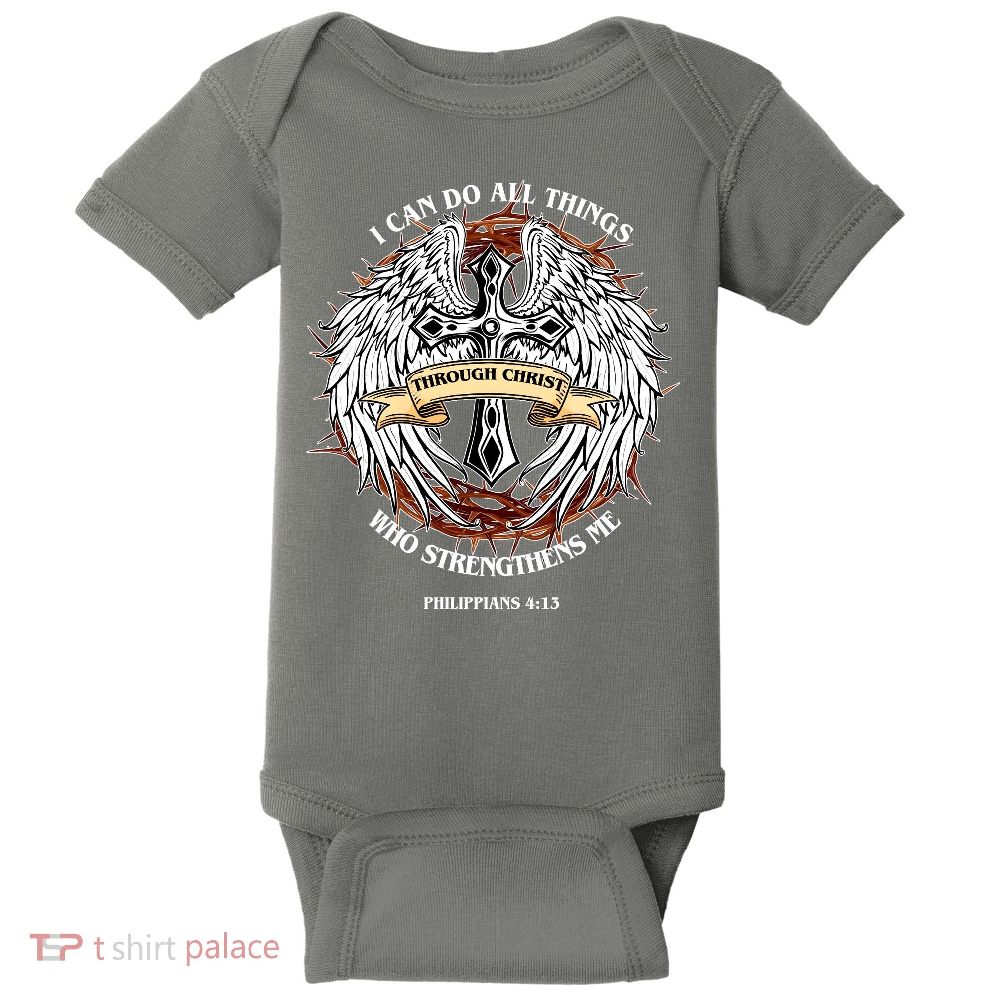 Philippians 4 13 I Can Do All Things Strengthens Me Baby Bodysuit