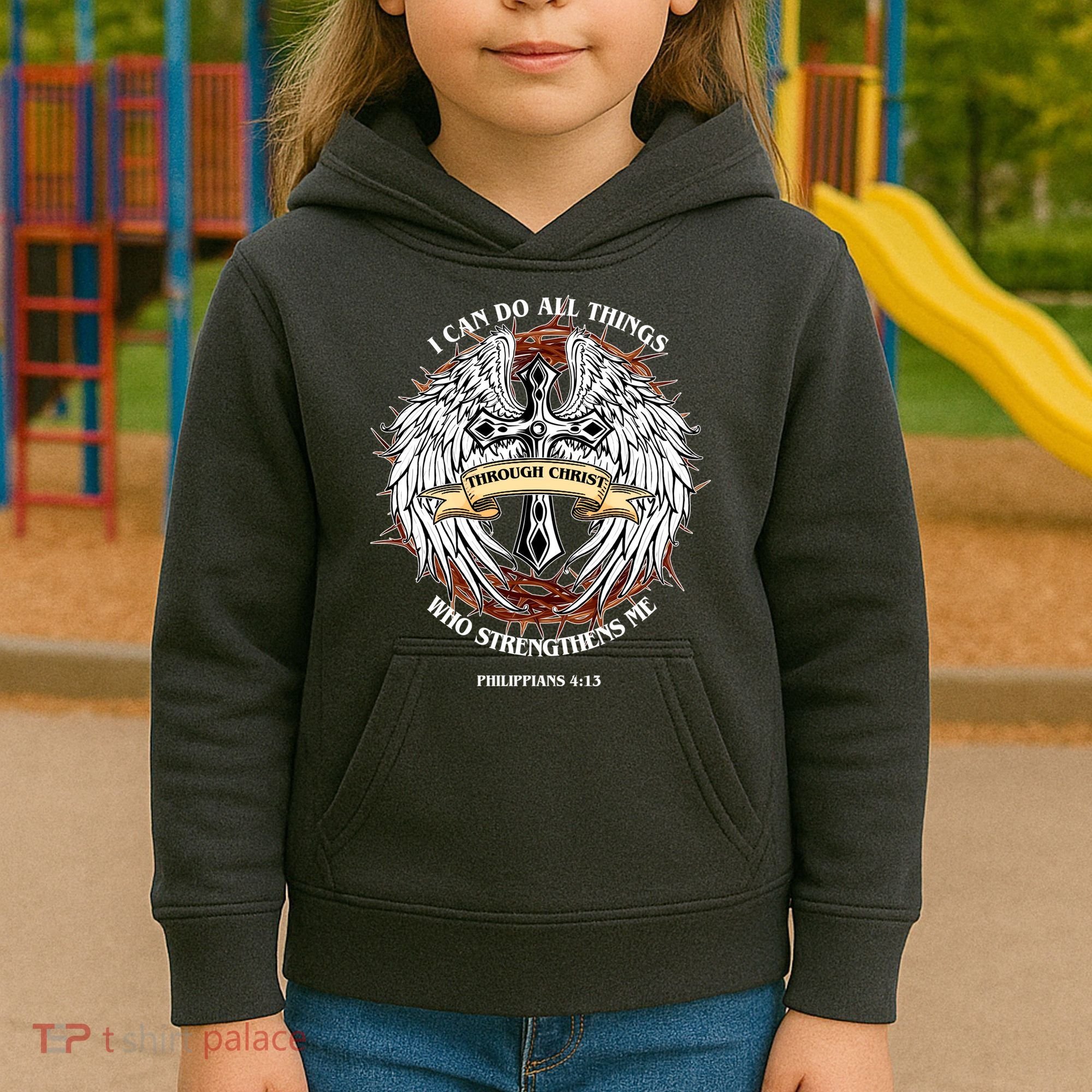 Philippians 4 13 I Can Do All Things Strengthens Me Kids Hoodie